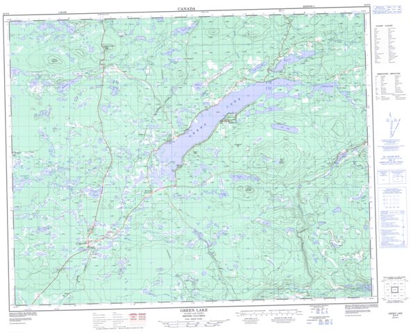 Green Lake Topographic Paper Map 092P06 at 1:50,000 scale