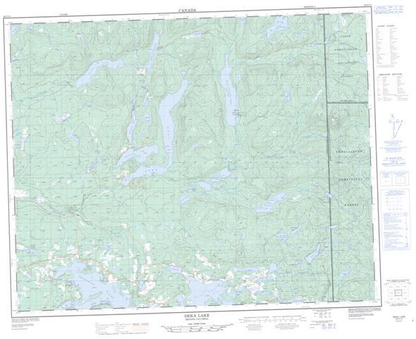 Deka Lake Topographic Paper Map 092P10 at 1:50,000 scale