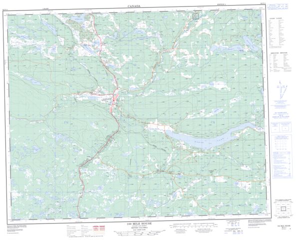 100 Mile House Topographic Paper Map 092P11 at 1:50,000 scale