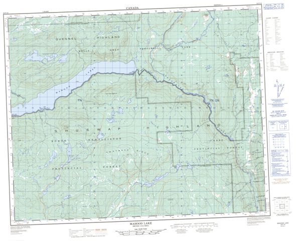 Mahood Lake Topographic Paper Map 092P16 at 1:50,000 scale