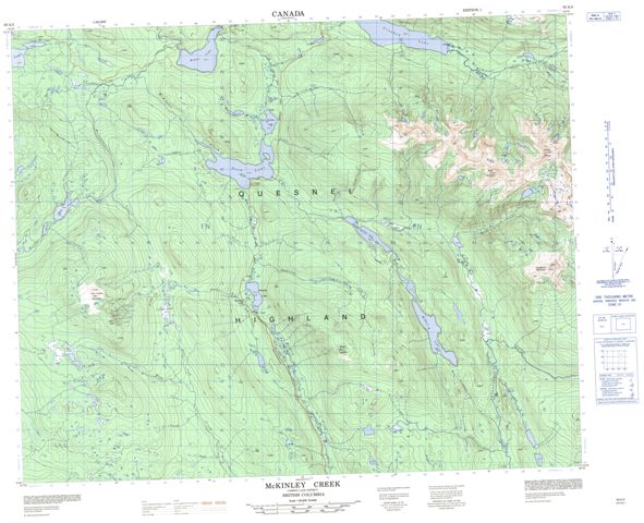 Mckinley Creek Topographic Paper Map 093A02 at 1:50,000 scale
