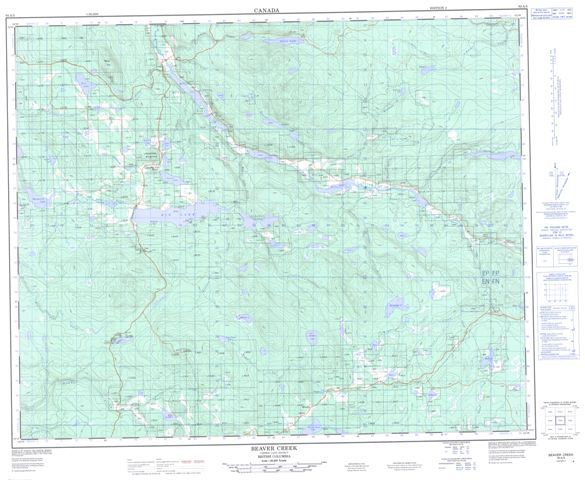 Beaver Creek Topographic Paper Map 093A05 at 1:50,000 scale