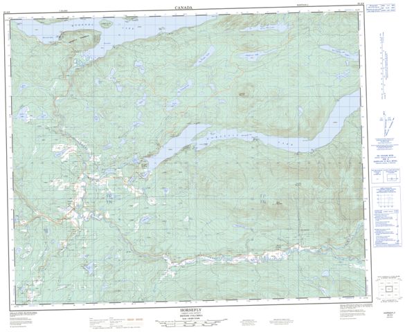 Horsefly Topographic Paper Map 093A06 at 1:50,000 scale