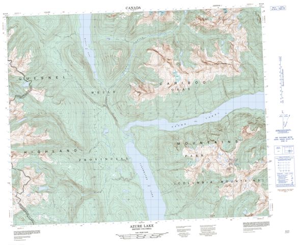 Azure Lake Topographic Paper Map 093A08 at 1:50,000 scale