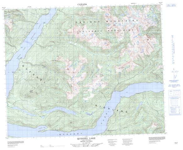 Quesnel Lake Topographic Paper Map 093A10 at 1:50,000 scale