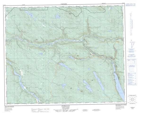 Hydraulic Topographic Paper Map 093A12 at 1:50,000 scale