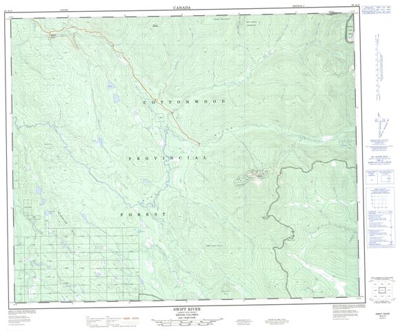 Swift River Topographic Paper Map 093A13 at 1:50,000 scale