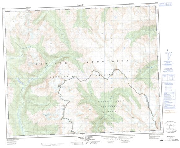Mount Winder Topographic Paper Map 093A16 at 1:50,000 scale
