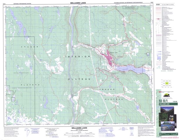 Williams Lake Topographic Paper Map 093B01 at 1:50,000 scale