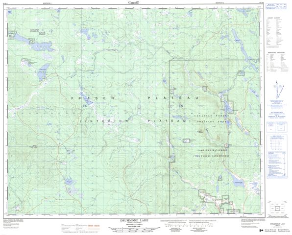 Drummond Lake Topographic Paper Map 093B02 at 1:50,000 scale