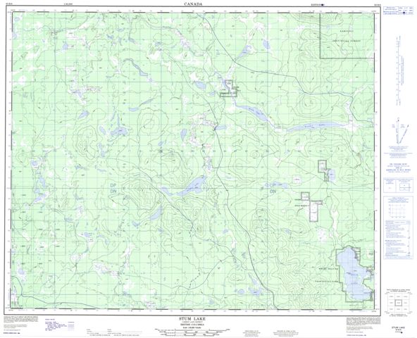 Stum Lake Topographic Paper Map 093B06 at 1:50,000 scale