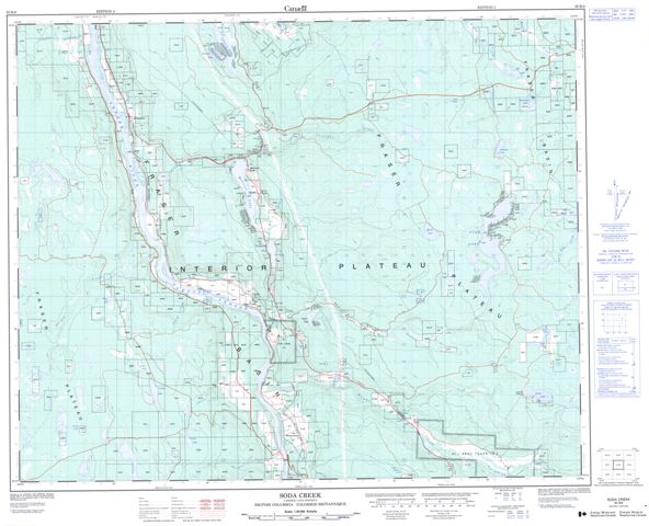 Soda Creek Topographic Paper Map 093B08 at 1:50,000 scale