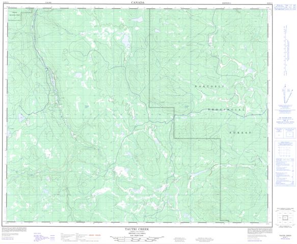Tautri Creek Topographic Paper Map 093B11 at 1:50,000 scale