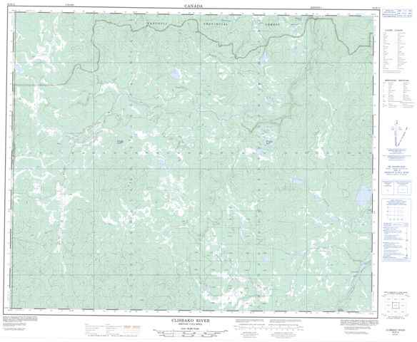 Clisbako River Topographic Paper Map 093B12 at 1:50,000 scale