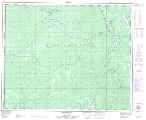 Marmot Lake Topographic Paper Map 093B13 at 1:50,000 scale