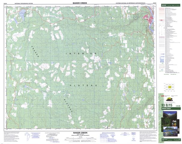 Baker Creek Topographic Paper Map 093B15 at 1:50,000 scale