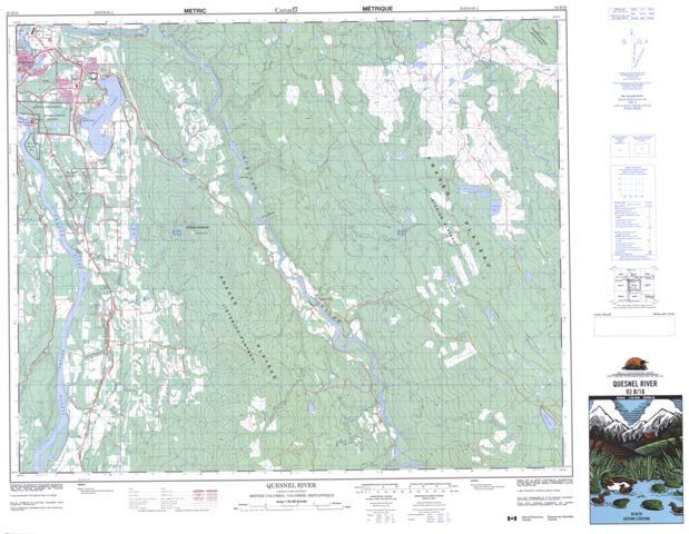 Quesnel River Topographic Paper Map 093B16 at 1:50,000 scale