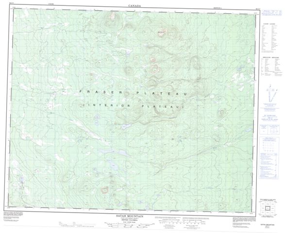 Satah Mountain Topographic Paper Map 093C07 at 1:50,000 scale