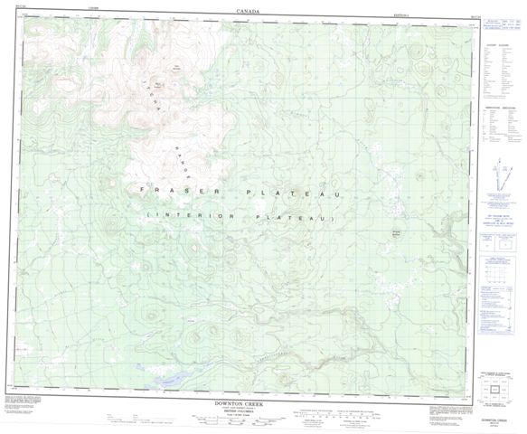 Downton Creek Topographic Paper Map 093C10 at 1:50,000 scale