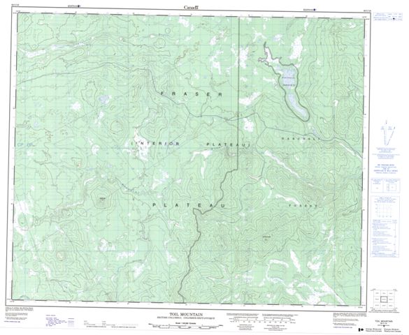Toil Mountain Topographic Paper Map 093C16 at 1:50,000 scale