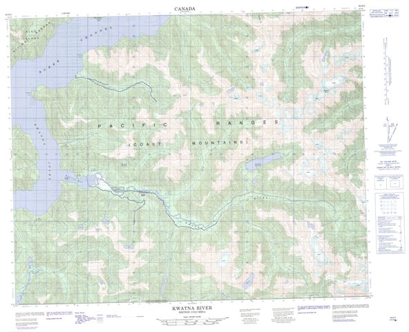 Kwatna River Topographic Paper Map 093D03 at 1:50,000 scale