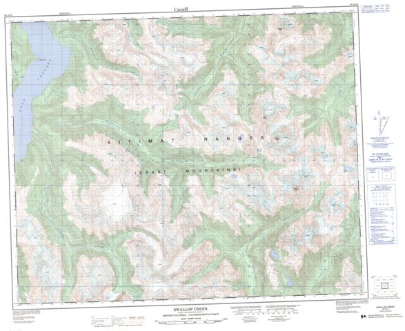 Swallop Creek Topographic Paper Map 093D10 at 1:50,000 scale