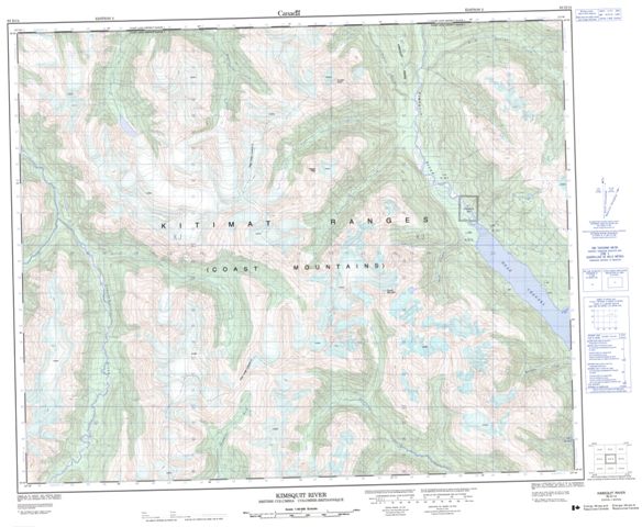 Kimsquit River Topographic Paper Map 093D14 at 1:50,000 scale