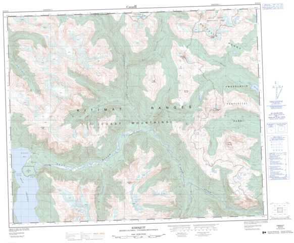 Kimsquit Topographic Paper Map 093D15 at 1:50,000 scale