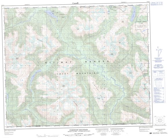 Foresight Mountain Topographic Paper Map 093E03 at 1:50,000 scale