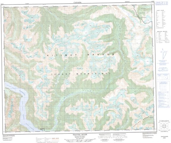 Tsaytis River Topographic Paper Map 093E05 at 1:50,000 scale