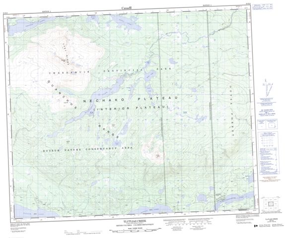 Tlutlias Creek Topographic Paper Map 093E08 at 1:50,000 scale