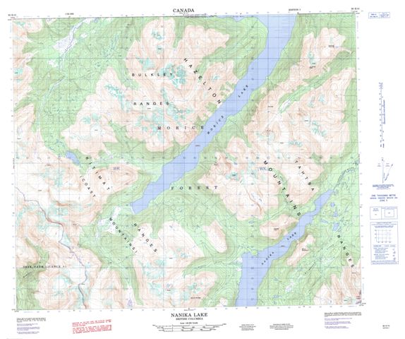 Nanika Lake Topographic Paper Map 093E13 at 1:50,000 scale