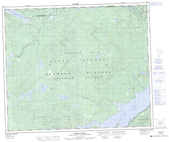Nadina River Topographic Paper Map 093E15 at 1:50,000 scale