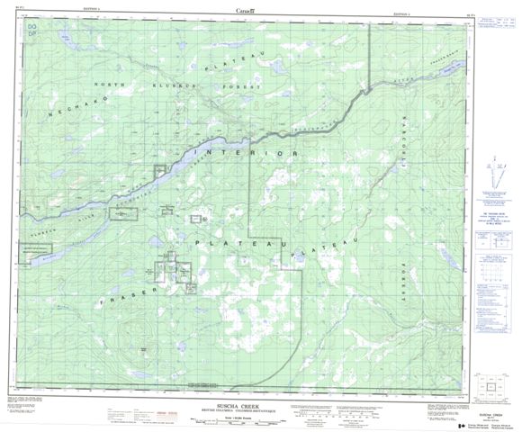 Suscha Creek Topographic Paper Map 093F01 at 1:50,000 scale