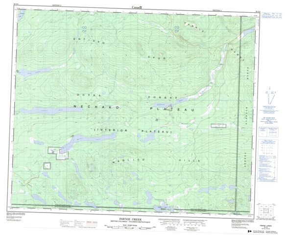 Fawnie Creek Topographic Paper Map 093F03 at 1:50,000 scale