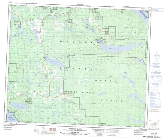 Takysie Lake Topographic Paper Map 093F13 at 1:50,000 scale