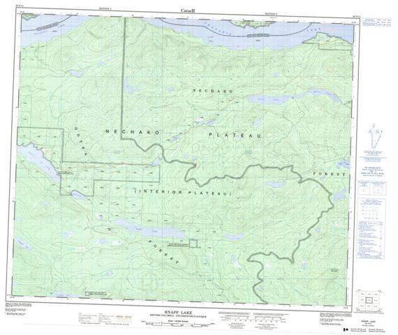 Knapp Lake Topographic Paper Map 093F14 at 1:50,000 scale