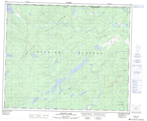 Hallett Lake Topographic Paper Map 093F15 at 1:50,000 scale