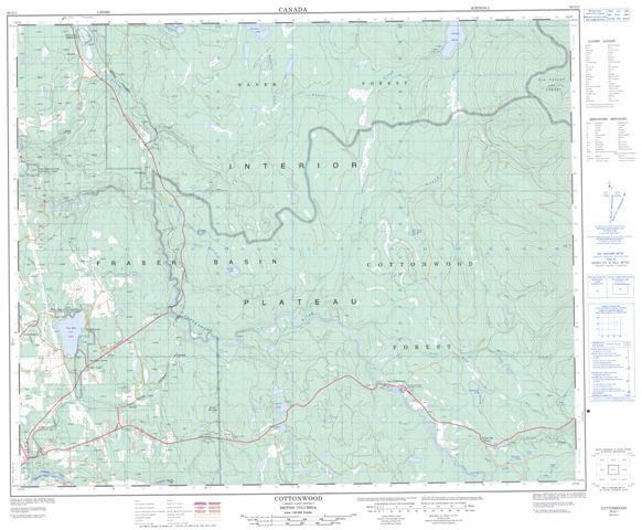 Cottonwood Topographic Paper Map 093G01 at 1:50,000 scale