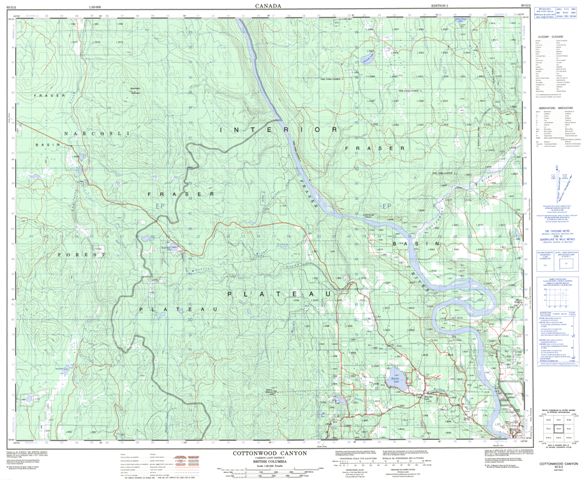 Cottonwood Canyon Topographic Paper Map 093G02 at 1:50,000 scale