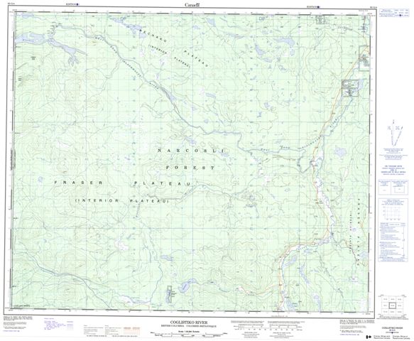 Coglistiko River Topographic Paper Map 093G04 at 1:50,000 scale