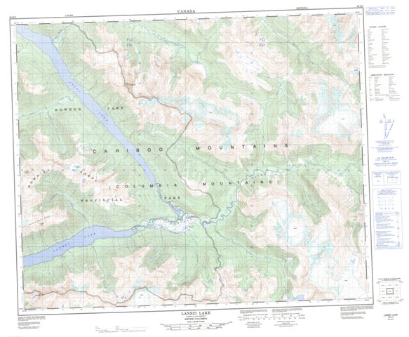 Lanezi Lake Topographic Paper Map 093H02 at 1:50,000 scale