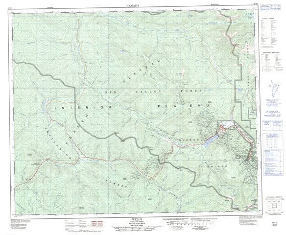 Wells Topographic Paper Map 093H04 at 1:50,000 scale