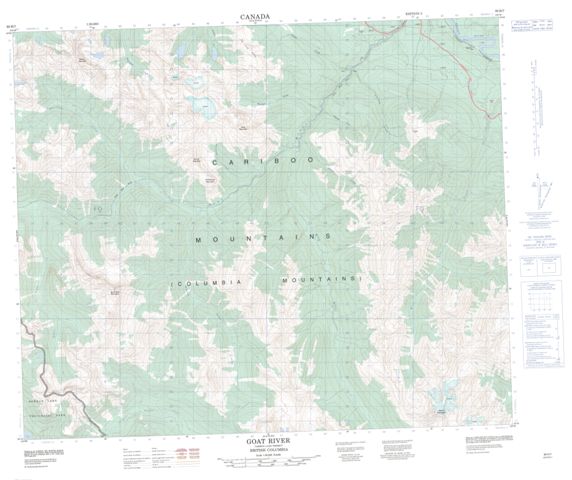 Goat River Topographic Paper Map 093H07 at 1:50,000 scale