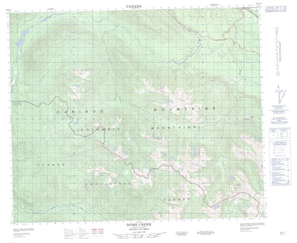 Dome Creek Topographic Paper Map 093H11 at 1:50,000 scale
