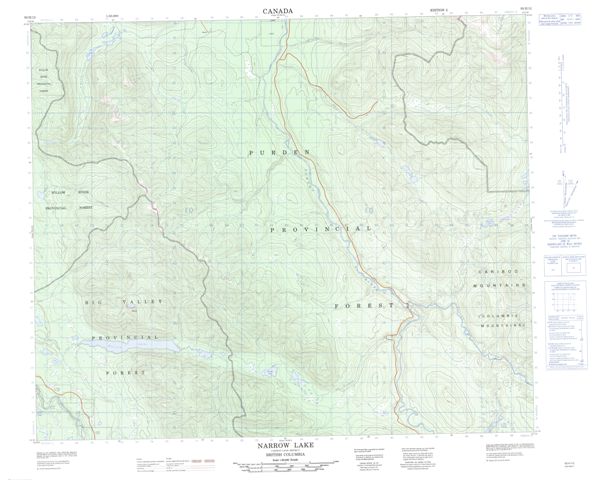 Narrow Lake Topographic Paper Map 093H12 at 1:50,000 scale