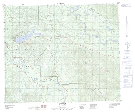 Hutton Topographic Paper Map 093H13 at 1:50,000 scale