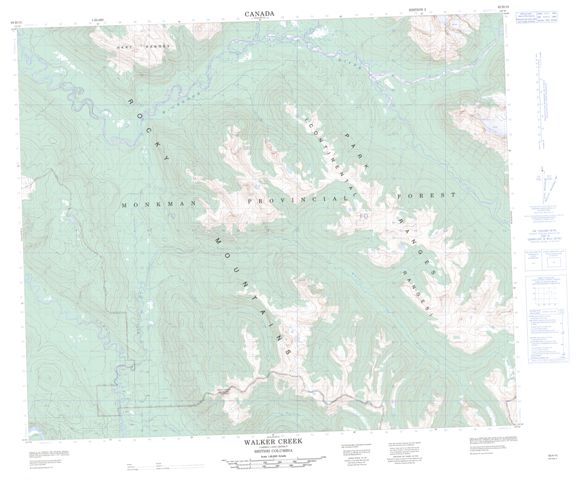 Walker Creek Topographic Paper Map 093H15 at 1:50,000 scale