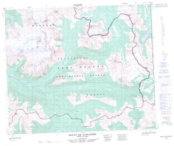 Mount Sir Alexander Topographic Paper Map 093H16 at 1:50,000 scale