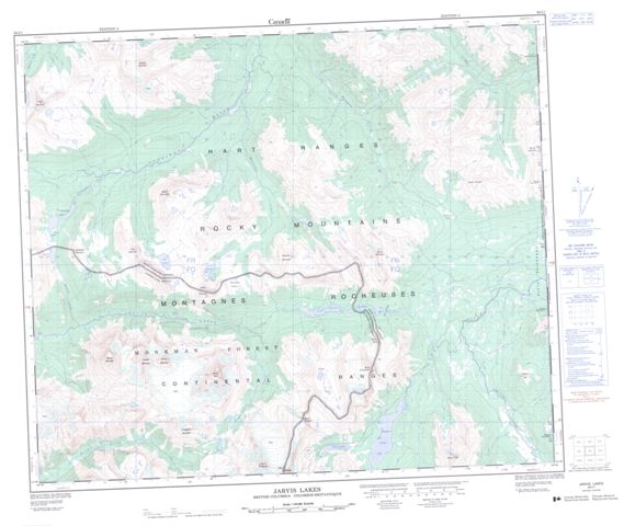 Jarvis Lakes Topographic Paper Map 093I01 at 1:50,000 scale